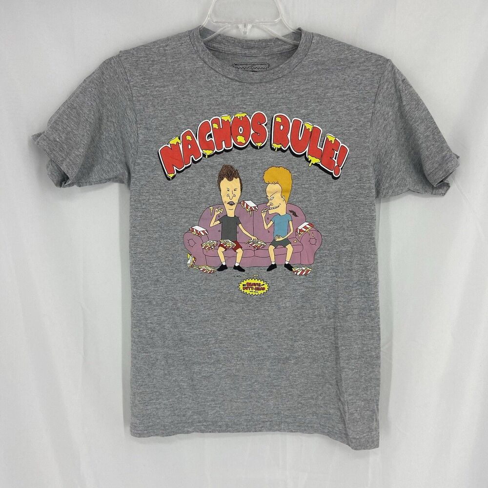 Beavis And Butthead Shirt Mens Size Small TV Show Nachos Rule Y2K Tee